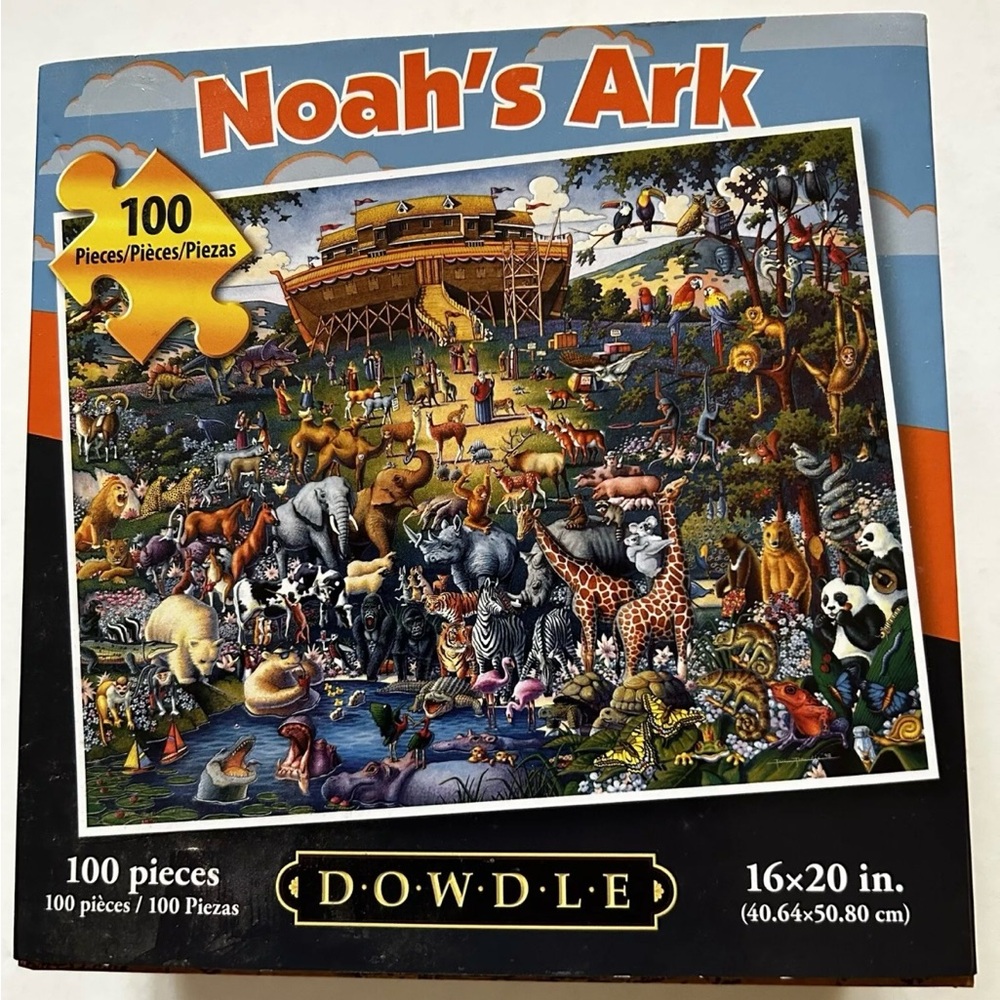 100 Piece Jigsaw Puzzle - Noah's Ark by Dowdle Folk Art 16"x20"